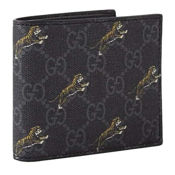 Gucci GG Supreme Canvas Tiger Print Wallet Black NEW IN BOX - Picture 2 of 3